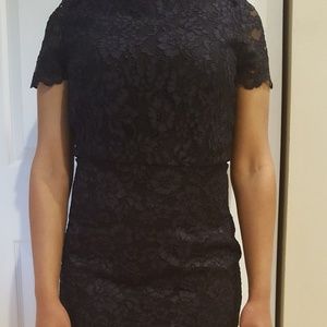 DVF black lace dress